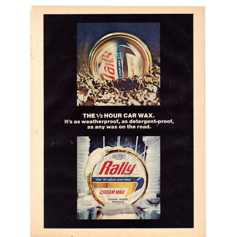 Vintage 1972 Print Ad for Rally Car Wax