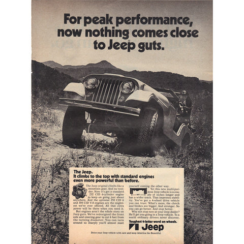Vintage 1971 Jeep and Polaroid 450 Camera Print Ad