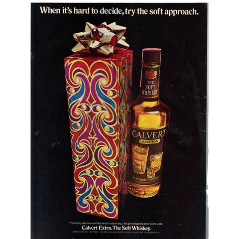Vintage 1971 Print Ad for Calvert Extra Blended Whiskey