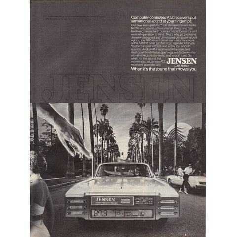 Vintage 1984 Print Ad for Jensen ATZ Car Stereos