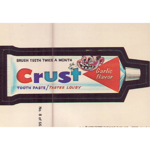 1979 Topps Wacky Packages Trading Cards / Stickers - Crust Toothpaste