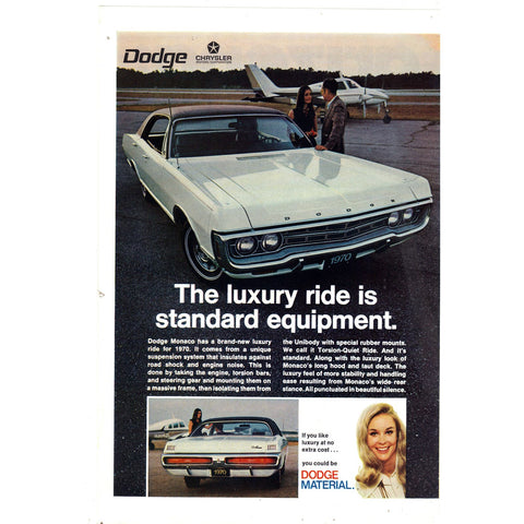 Vintage Print Ad - for the 1970 Dodge Monaco and Arizona Travel