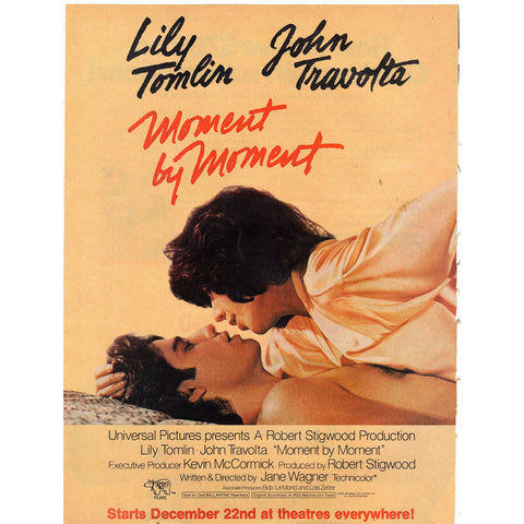 Vintage 1978 Print Ad for Moment by Moment with Lily Tomlin and John Travolta