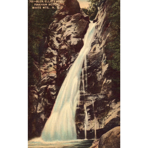 Linen Postcard - Glen Ellis Falls - Pinkham Notch,White Mts.,New Hampshire