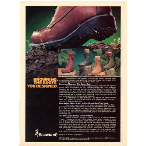 Vintage 1981 Print Ad for Browning Boots