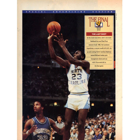 Vintage 1989 Print Ad for NCAA Final 4 - with Michael Jordan and TDK Cassette Tapes
