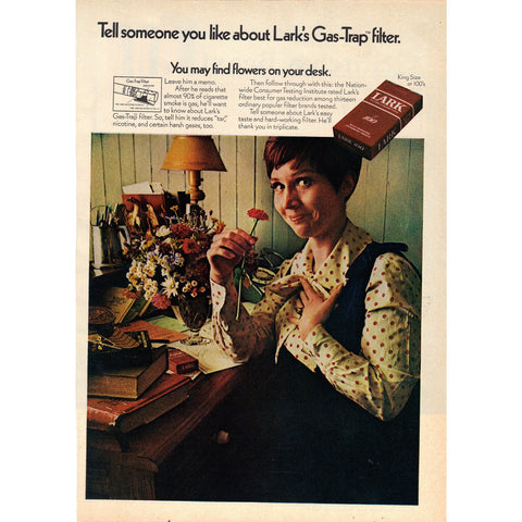Vintage 1970 Lark Cigarettes Print Ad