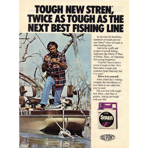 Vintage 1979 Print Ad for Stren Fishing Line