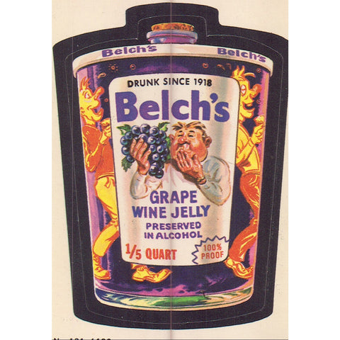 1979 Topps Wacky Packages Trading Cards / Stickers - Belch's Grape Wine Jelly