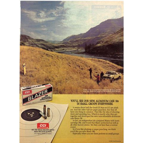 Vintage 1982 Print Ad for CCI Blazer Ammo Mountains