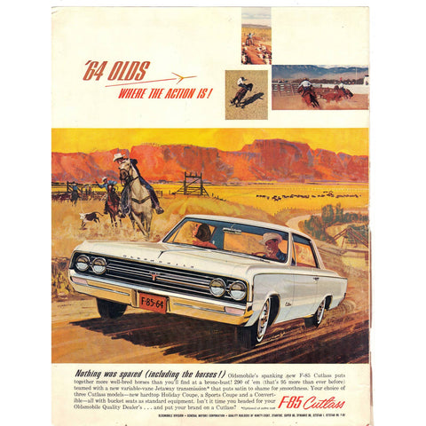 Vintage 1963 Print Ad for The '64 Olds F-85 Cutlass