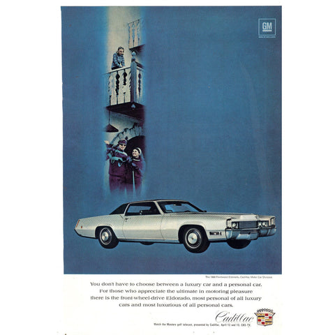 Vintage Print Ad - 1969 for Cadillac Fleetwood Eldorado