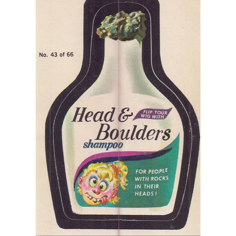 1979 Topps Wacky Packages Trading Cards / Stickers - Head & Boulders Shampoo