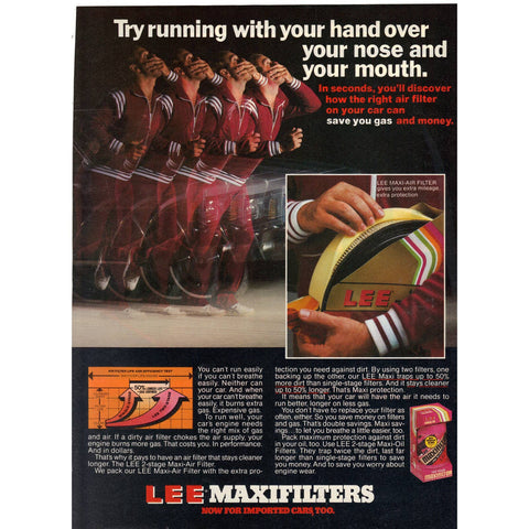 Vintage 1980 Print Ad for Lee Maxifilters