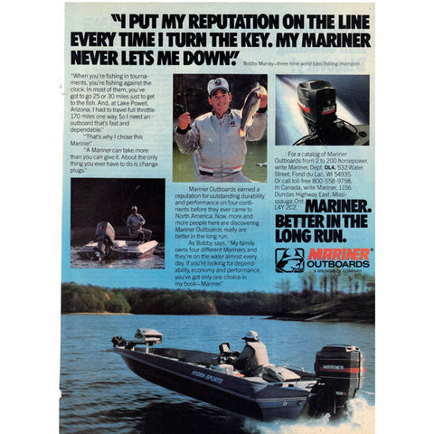 Vintage 1982 Print Ad for Mariner Outboard Boat Motors