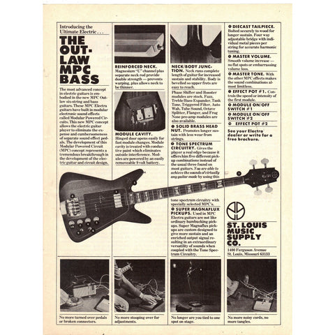 Vintage 1977 Print Ad for St. Louis Music Supply Co.