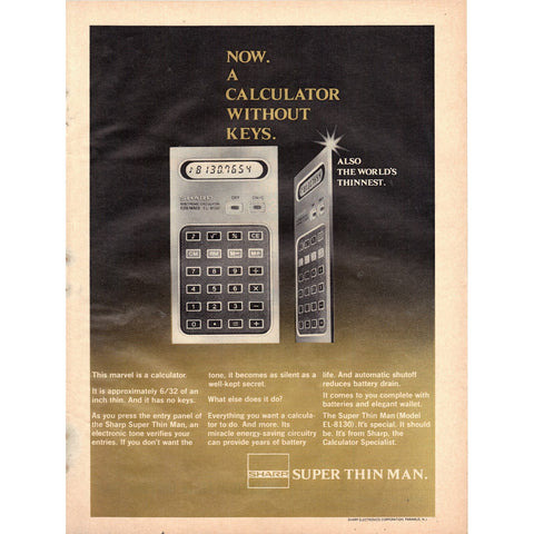 Vintage 1977 Print Ad for Sharp Super Thin Calculator and L & M Cigarettes