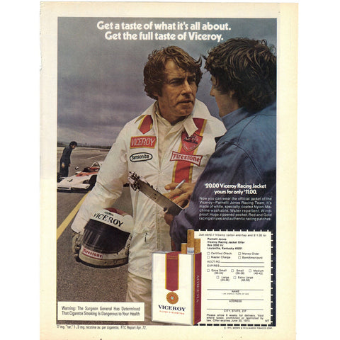 Vintage 1972 Viceroy Cigarettes Print Ad