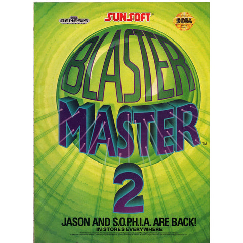 Vintage 1993 Print Ad for Blaster Master 2 - Sega Genesis