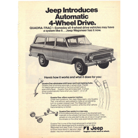 Vintage 1973 Jeep Wagoneer Print Ad