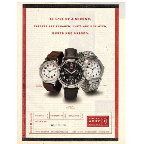Vintage 1999 Print Ad for Swiss Army Watches