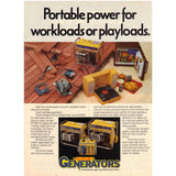 Vintage 1982 Print Ad for Sears Craftsman Garden Tractors and Suzuki Generators