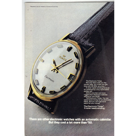 Vintage Print Ad - 1969 for Timex Electronic Watch