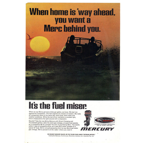 Vintage Print Ad - 1969 for Mercury Outboard Motors and Mexico Travel