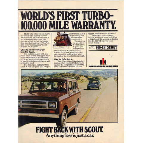 Vintage 1980 Print Ad for IH Scout