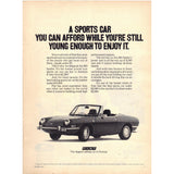 Vintage 1971 Print Ad for Sunoco 260 Racing Gas and FIAT 850 Spider