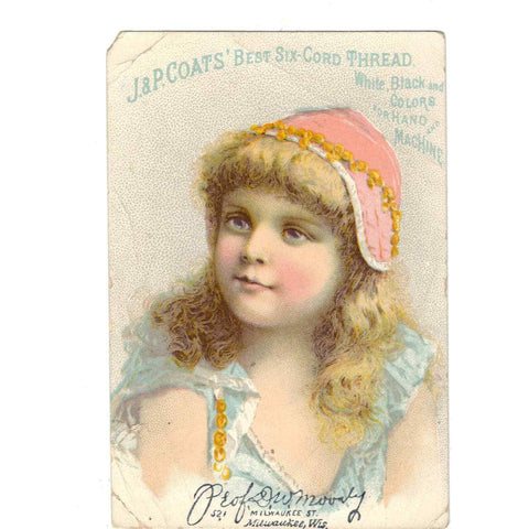 Victorian Advertising/Trade Card - J & P Coats Thread