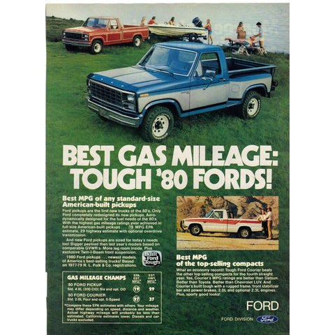 Vintage 1980 Ford Trucks and Monroe Radial-Matic Shocks Print Ad