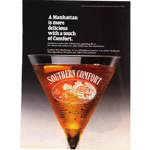 Vintage 1980's Southern Comfort Print Ad