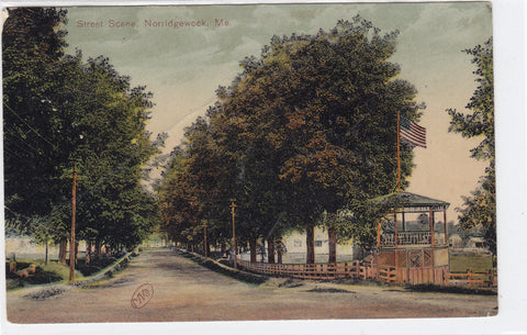 Street Scene - Norridgewock,Maine 1907 Post Card - 1