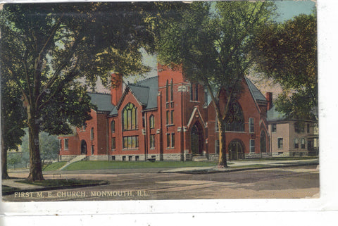 First M.E. Church-Monmouth,Illinois Post Card - 1
