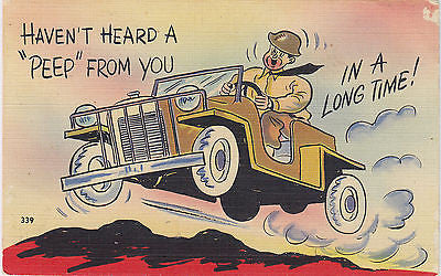 "Haven't Heard A Peep From You" Linen Comic Postcard - Cakcollectibles - 1