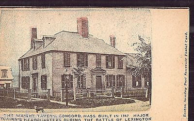 The Wright Tavern-Concord,Massachusetts UDB - Cakcollectibles