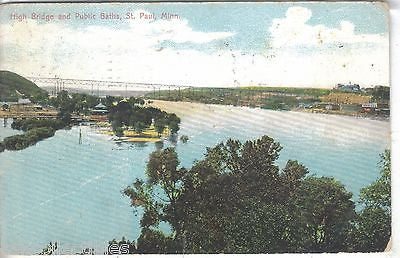 High Bridge and Public Baths-St. Paul,Minnesota 1908 - Cakcollectibles