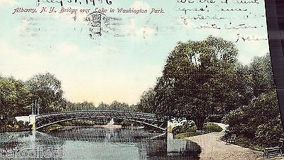 Bridge over Lake in Washington Park-Albany,New York 1906 - Cakcollectibles