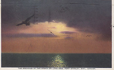 "The Breaking Of The Storm On Lake Erie"-Port Stanley,Ont.,Canada Postcard - Cakcollectibles - 1