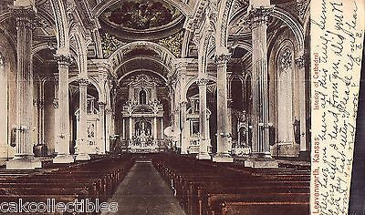 Interior of Cathedral-Leavenworth,Kansas 1907 - Cakcollectibles