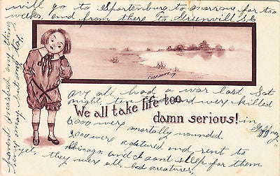 We All Take Life Too Serious Comic Postcard - Cakcollectibles