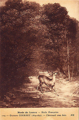 Gustave Courbet Chevreuil Sous Bois Postcard - Cakcollectibles
