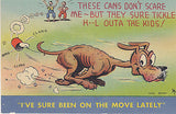 "I've Sure Been On The Move Lately" Linen Comic Postacrd - Cakcollectibles - 1