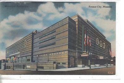 Municipal Auditorium-Kansas City,Missouri-Linen Post Card - Cakcollectibles