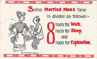 Married Mens Time Comic Postcard - Cakcollectibles
