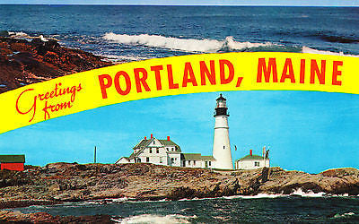 Greetings From Portland Maine Postcard - Cakcollectibles