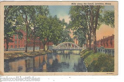 Mills along The Canal-Lewiston,Maine 1947 - Cakcollectibles