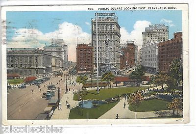 Public Square,Looking East-Cleveland,Ohio 1928 - Cakcollectibles