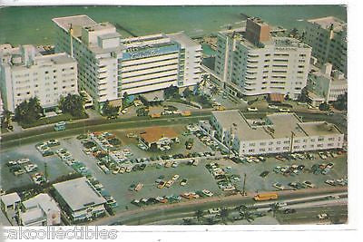 Aerial View of Luxury Hotels at 63rd Street-Miami Beach,Florida 1957 - Cakcollectibles